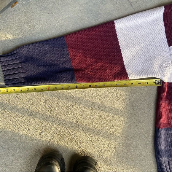 Tommy Hilfiger Oversized Wide Stripe Cotton Knit Crewneck Sweater Size XL - Picture 15 of 16